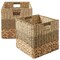 Casafield Mixed Weave Storage Basket Sets, Natural Woven Hyacinth Seagrass Wicker Storage Cube Bins for Bathroom, Bedroom, Laundry, Pantry, Shelves
